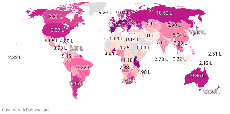 Alcohol Consumption By Country