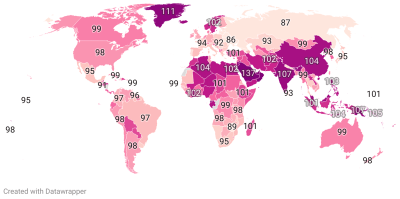 Countries By Sex Ratio