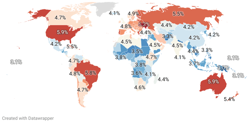 Depression Rates By Country