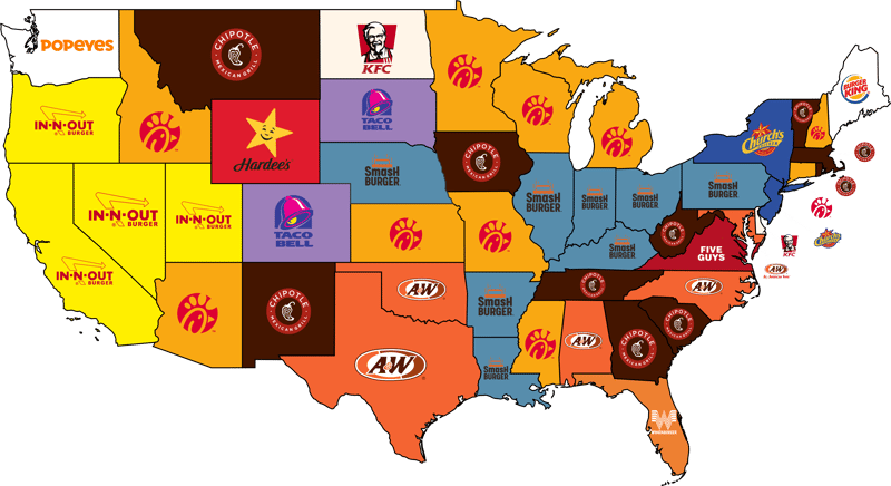 Most Popular Fast Food by State