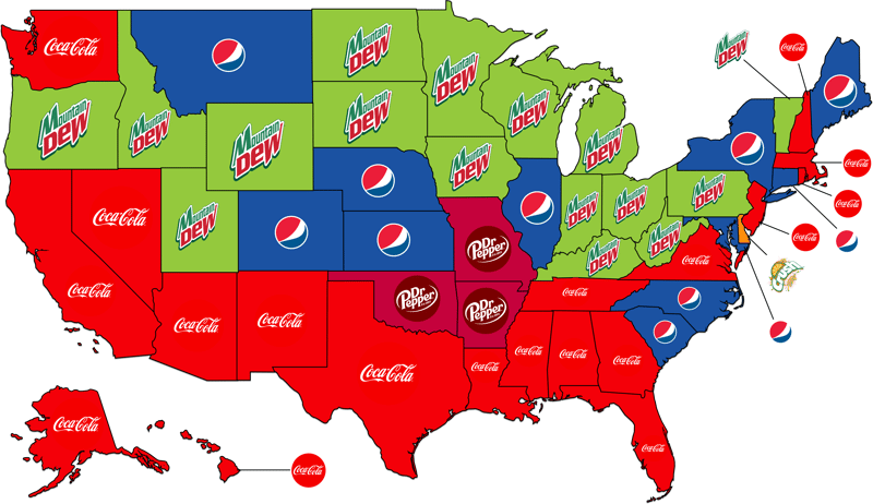 Most Popular Soda by State