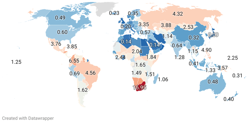 Stabbing Deaths by Country