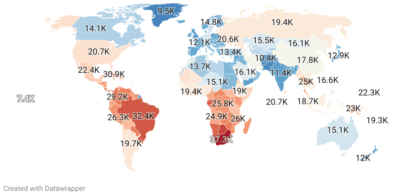 STD Rates By Country