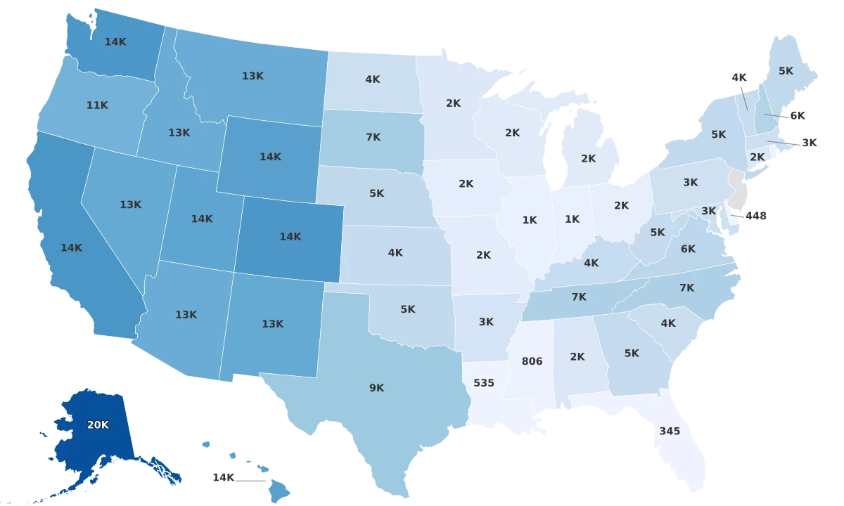 Most Mountainous States